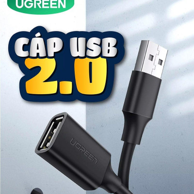 Ugreen UG10314US103TK 1M màu Đen Cáp tín hiệu nối dài USB 2.0 lõi thuần đồng - HÀNG CHÍNH HÃNG