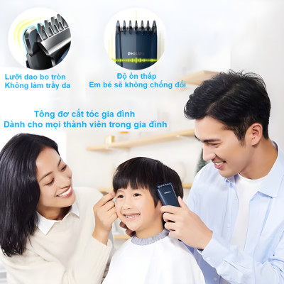Tông đơ cắt tóc trẻ em series 3000 đời mới thương hiệu Philips HC3688/15 - Hàng chính hãng