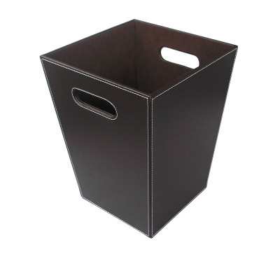 Thùng rác văn phòng vuông bằng da cao cấp
