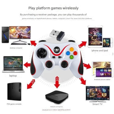 Gamepad tay game Không dây Bluetooth V8 Đa kết nối cho máy tính, laptop, smartphone, máy tính bảng, máy game hàng nhập khẩu