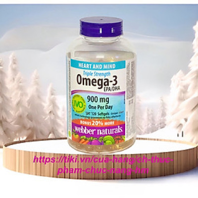 Dầu cá Omega 3 Webber Naturals Triple Strength 900mg CoQ10 120 viên