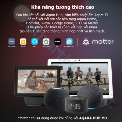 Cảm Biến Nhiệt Độ Và Độ Ẩm Aqara T1 Zigbee 3.0 TH-S02D Temperature and Humidity Sensor - Hàng Chính Hãng