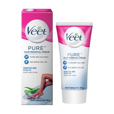 [MỚI] Kem tẩy lông Veet cho da nhạy cảm 50g, công thức Pure cải tiến