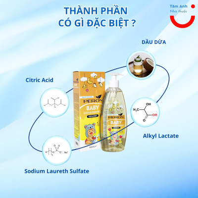 Sữa Tắm Gội Ngừa Rôm Sảy, Mụn Sữa - Peron Baby - Sữa Tắm Không Chứa Paraben, An Toàn Cho Trẻ Sơ Sinh
