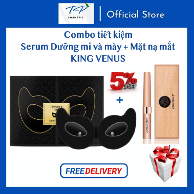 Combo siêu tiết kiệm: Serum Dưỡng Mi và Mày King Venus + Bộ mặt nạ mắt cao cấp King Venus (60 miếng)