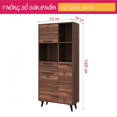 Giá sách gia đình thiết kế ấn tượng SMLIFE Bata