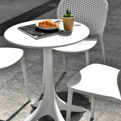 Bàn nhựa đúc Canard tròn, bàn nhựa sân vườn, bàn nhựa đúc hình tròn màu trắng và đen cao cấp