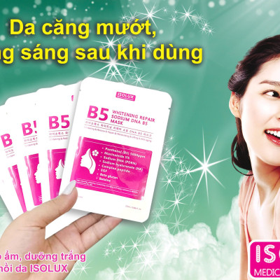 Mặt nạ ISOLUX Whitening Repair Sodium DNA B5 mask 25ml hạn 2027 dưỡng trắng cấp ẩm phục hồi