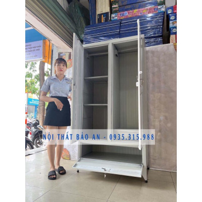 Tủ sắt sơn tĩnh điện hộc bật màu xám 1m6x90cm - Nội Thất Bảo An