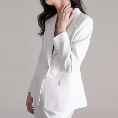 Áo Blazer kiểu 1 cúc màu trắng 2NDDATE BL024W