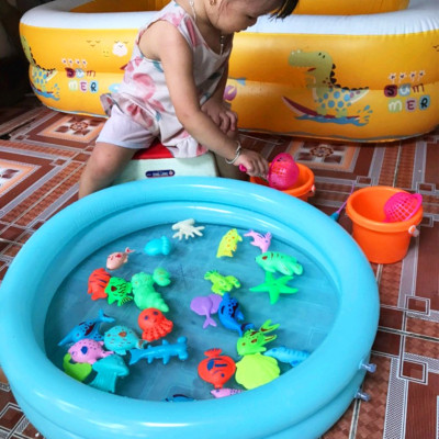 Đồ Chơi Câu Cá, SIZE ĐẠI, Bộ Câu Cá 42 Chi Tiết Cho Bé Gồm 2 Xô, 2 Cần Câu, 1 Phao, 1 Bơm Và Cá
