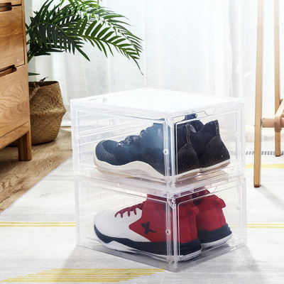 COMBO 2 Hộp Nhựa Cứng Thông Minh Đựng Giày Thể Thao Sneaker Nắp Trong Suốt Có Nam Châm Hít VÀ Cửa Gài - Chịu Lực Tốt