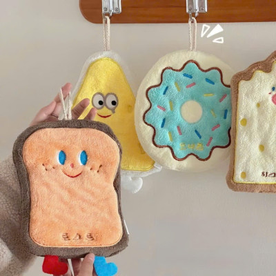 Set 4 Khăn Lau Tay Thấm Hút Tốt Họa Tiết Bánh Mỳ Phô Mai Cute - Khăn Mềm Mịn, Thấm Hút Tuyệt Vời - HÀNG CHÍNH HÃNG MINIIN