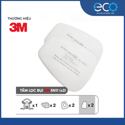 Mặt nạ phòng độc 3M 6100/ 6200 với phin lọc 6001 kết hợp tấm lọc bụi 5N11 cùng nắp giữ 501