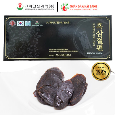 Hắc sâm lát tẩm mật ong chính hãng Hàn Quốc hộp hộp 100G 
