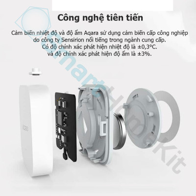 Cảm Biến Nhiệt Độ Và Độ Ẩm Aqara T1 Zigbee 3.0 TH-S02D Temperature and Humidity Sensor - Hàng Chính Hãng