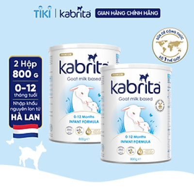 [Phiên bản mới] Combo 2 lon Sữa dê Kabrita số 1 cho trẻ từ 0 -12 tháng - Lon 800g
