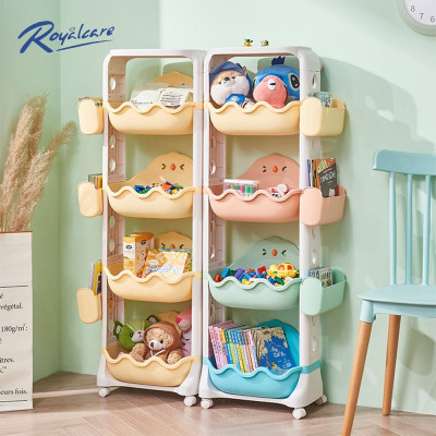 Kệ đựng đồ chơi có bánh xe cho bé 2/3/4 tầng RoyalCare B8106 hình gà con dễ thương