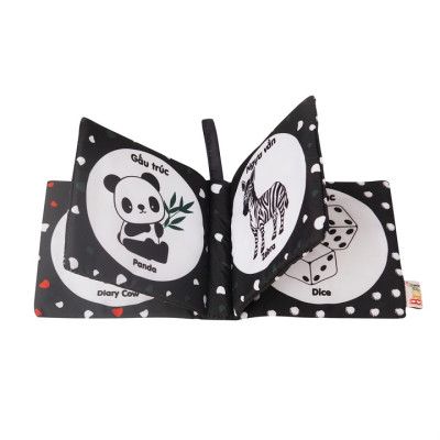 Sách vải Happi, TỚ LÀ ĐỐM TRẮNG kích thích phát triển đa giác quan cho trẻ từ sơ sinh, 8 trang, 12x12cm