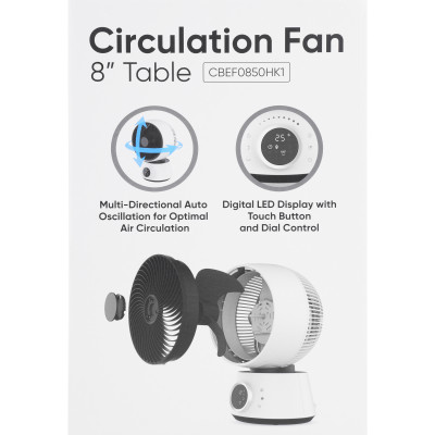 Quạt tuần hoàn không khí để bàn 8" COBI - Điều khiển từ xa, Hẹn giờ, Xoay tự động 3D 360° - Hàng nhập khẩu chính hãng