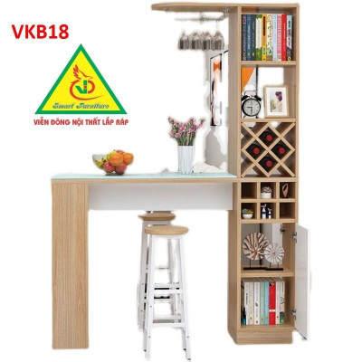 Quầy bar mini, quầy bar nhà bếp kết hợp tủ rượu VKB18 ( không kèm ghế) - Nội thất lắp ráp Viendong Adv