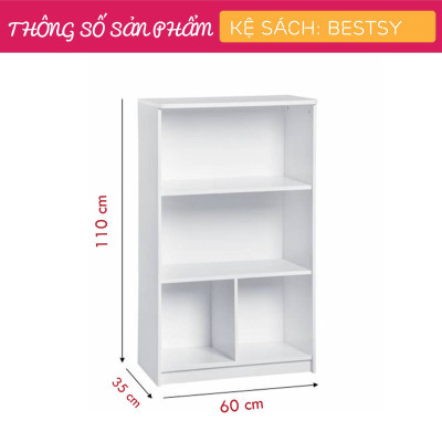 Giá sách gỗ đẹp trang trí gia đình SMLIFE Bestsy