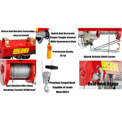 Tời điện mini ABG PA lõi mô tơ đồng, nâng hạ hàng hóa có điều khiển (Màu sắc thay đổi theo đợt)