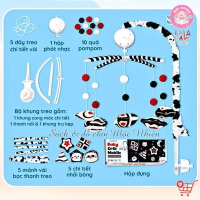Đồ Chơi Treo Nôi Cũi Tự Động Quay kèm Phát Nhạc 36 Bài Hát Cho Bé Sơ Sinh - Baby Crib Mobile - Lalala baby