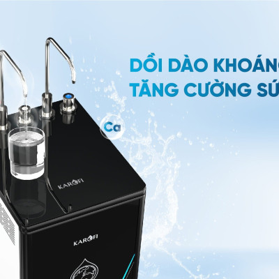 Máy lọc nước nóng lạnh RO Mỹ 10 lõi Karofi KAD-D528 - Giao trước lắp sau miễn phí toàn quốc - Bảo hành 36 tháng - Hàng chính hãng