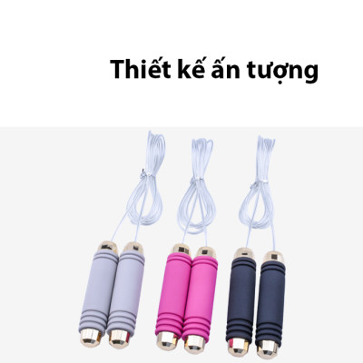 Dây Nhảy Tập Thể Dục Cao Cấp Tại Nhà Lõi Thép Cao Cấp, Viền Tay Cầm Hình Kim Cương Chính Hãng Cao Cấp KitAcoom
