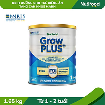 Sữa Bột GrowPLUS+ Biếng Ăn (Xanh) cho trẻ tăng cân khoẻ mạnh 1+ Lon 1,65KG
