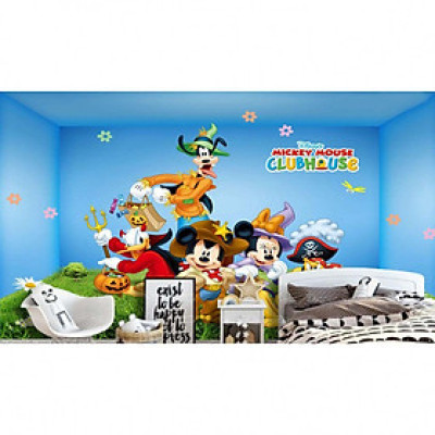Tranh dán tường 3D chuột Mickey và vịt Donald TB59
