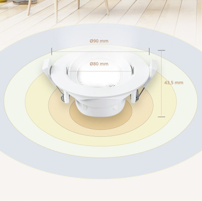 Đèn LED âm trần Downlight Đơn sắc Chỉnh góc Panasonic Công suất (5W,7W) lỗ khoét phi 80mm, ánh sáng Trắng 6500K, ánh sáng Trung tính 4000K