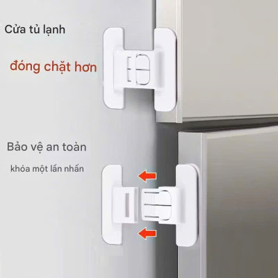 2 Chốt Cánh Tủ , Khóa Tủ Lạnh, Cánh Tủ Ngăn Kéo, Giữ An Toàn, Chắc Chắn, Nhỏ Gọn Tiện Dụng Gia Đình- TakyHome 3108set2
