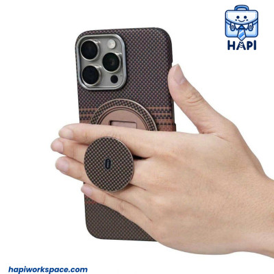 Hàng chính hãng WiWU Warriors Aramid Fiber 360° Rotation Magentic Ring Holder Wi-MW-008 nhỏ gọn, giữ vững điện thoại