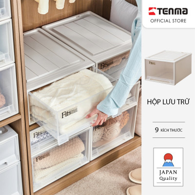 TENMA Hộp Lưu Trữ Quần Áo FC53 JAPAN QUALITY, Có Thể Xếp Chồng, Bánh Xe Bán Rời, Nhiều Kích Cỡ
