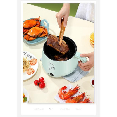 Nồi Điện Đa Năng Chống Dính Mini Tặng Kèm Lồng Hấp Nấu Mỳ, Lẩu, Cơm DM111 Phù Hợp Cho 1-2 Người - Dung Tích 1.8L