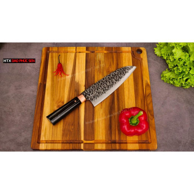 Thớt Gỗ Teak Cao Cấp - Cắt Thái, Trang Trí - 35x35x1,4cm - VRL02 | HTX DAO PHÚC SEN