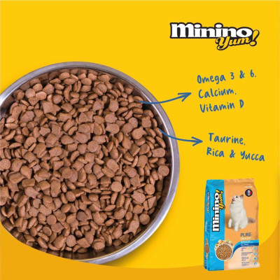 Thức ăn cho mèo Minino Yum - Thức ăn cho Mèo vị Hải Sản thùng 9kg (6 túi x 1,5 kg)