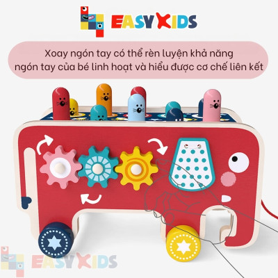 Đồ Chơi Đập Chuột Cho Bé Có Nhạc Hình Voi, Đồ Chơi Giáo Dục Đa Năng Montessori
