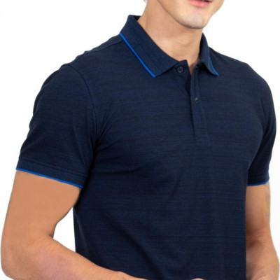 Áo Polo Nam Dệt Sọc Novelty NATMMDMCSR191194N - Xanh Đen