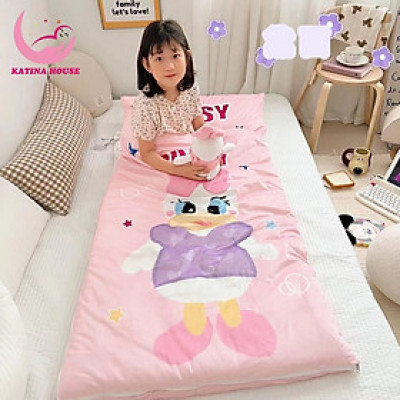 Túi ngủ cho bé nhung nỉ dày dặn, êm, ấm áp có khóa kéo, KT 75x150cm họa tiết 3D sinh động