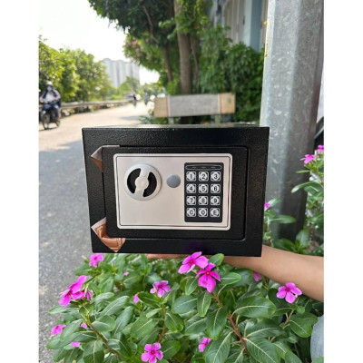 Két sắt mini 17e chống cháy có khóa điện tử chống trộm bảo mật cao, có khe đút tiền hiện đại loại cao cấp 23x17x17(Tặng kèm quà ngẫu nhiên)