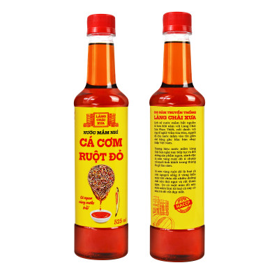 Đặc Sản Phan Thiết - Thùng 6 Chai Nước Mắm Nhỉ Cá Cơm Vàng Ruột Đỏ Làng Chài Xưa 525Ml/Chai Cá Ngon Vùng Nước Trồi 300 Năm Truyền Thống