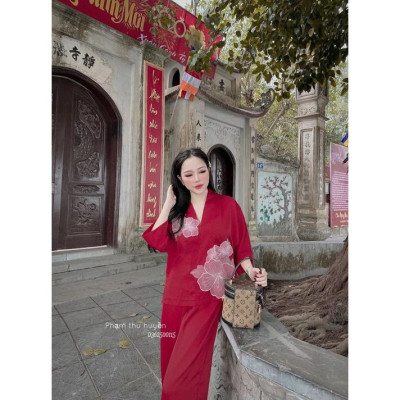 ĐỒ LAM ĐI CHÙA  Trang Nhã Vải Lụa La Tinh Giọt Nước 2021 Dành Cho Phật Tử AL005