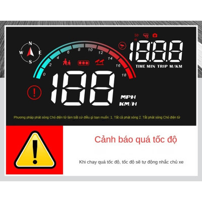 HUD M22 Hiển Thị Tốc Độ Trên Kính Lái Ô Tô Cảnh Báo Giọng Nói Tiếng Việt – Kết Nối OBD2 & GPS