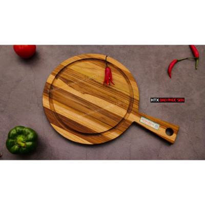 Thớt Gỗ Teak Cao Cấp - Cắt Thái, Trang Trí - 36x25x1,4cm - TTC02 | HTX DAO PHÚC SEN