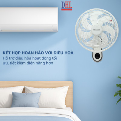 Quạt treo tường FTT-60AEC-D39W có remote, công suất 60W, hẹn giờ thông minh lên đến 12 tiếng - hàng chính hãng Bảo hành 2 năm