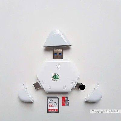 Đầu đọc thẻ nhớ SD, TF ( Micro SD ) đa năng 3in1 dùng cho iPhone, iPad, điện thoại Android, máy tính, PC, laptop - Hàng Chính Hãng