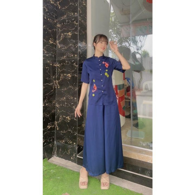 Đồ Lam Đi Chùa Mẫu Cá Ngọc Quần Váy